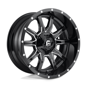 Fuel 1PC D627 VANDAL 8X180 20X10 -18 GLOSS BLACK MILLED