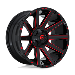 Fuel 1PC D643 CONTRA 5X139.7/5X150 20X9 +20 GLOSS BLACK RED TINTED CLEAR