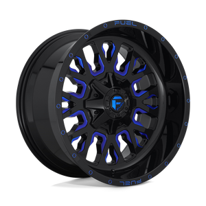 Fuel 1PC D645 STROKE 6X135/6X139.7 22X12 -44 GLOSS BLACK BLUE TINTED CLEAR