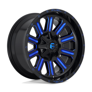 Fuel 1PC D646 HARDLINE 8X170 20X12 -44 GLOSS BLACK BLUE TINTED CLEAR