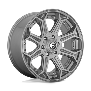 Fuel 1PC D705 SIEGE 8X180 26X14 -75 BRUSHED GUN METAL TINTED CLEAR