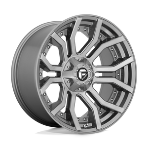 Fuel 1PC D713 RAGE PLATINUM 5X127/5X139.7 22X10 -18 BRUSHED GUN METAL TINTED CLEAR