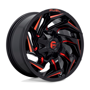 Fuel 1PC D755 REACTION 8X170 20X9 +1 GLOSS BLACK MILLED WITH RED TINT