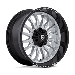 Fuel 1PC D798 ARC 6X135/6X139.7 22X10 -18 SILVER BRUSHED FACE WITH MILLED BLACK LIP