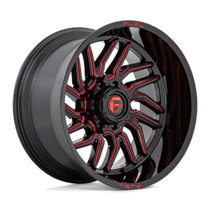 Fuel 1PC D808 HURRICANE 5X127 20X9 +1 GLOSS BLACK MILLED RED TINT