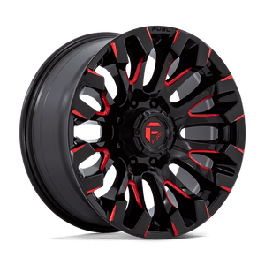 Fuel 1PC D829 QUAKE 8X170 20X9 +1 GLOSS BLACK MILLED RED TINT