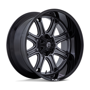 Fuel 1PC DARKSTAR 8X165.1 24X12 -44 MATTE GUNMETAL WITH BLACK LIP