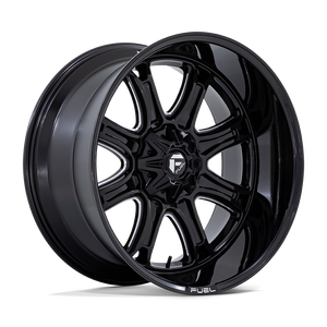 Fuel 1PC DARKSTAR 8X170 24X12 -44 GLOSS BLACK MILLED