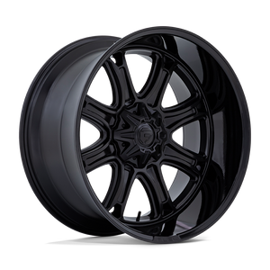Fuel 1PC DARKSTAR 5X139.7/5X150 24X12 -44 MATTE BLACK WITH GLOSS BLACK LIP