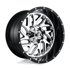 Fuel 2PC D211 TRITON 5X114.3/5X127 20X10 -19 CHROME PLATED GLOSS BLACK LIP