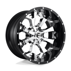 Fuel 2PC D246 ASSAULT 8X170 20X12 -43 CHROME PLATED GLOSS BLACK LIP