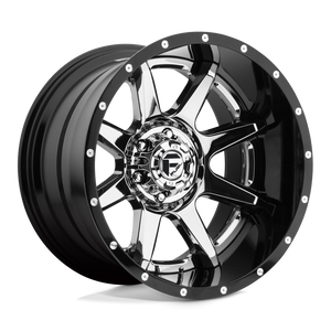 Fuel 2PC D247 RAMPAGE 6X139.7 20X10 -19 CHROME PLATED GLOSS BLACK LIP