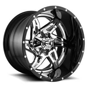 Fuel 2PC D272 ROCKER 8X170 20X12 -43 CHROME PLATED GLOSS BLACK LIP