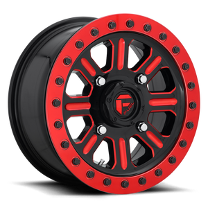 Fuel UTV D911 HARDLINE BEADLOCK 4X156 15X10 +25 GLOSS BLACK RED TINTED CLEAR