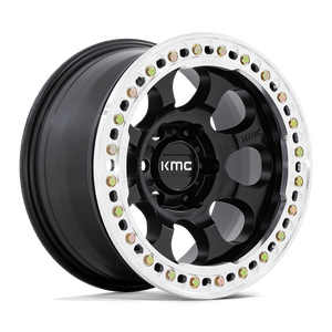 KMC KM237 RIOT BEADLOCK 6X139.7 17X9 -12 SATIN BLACK WITH MACHINED RING