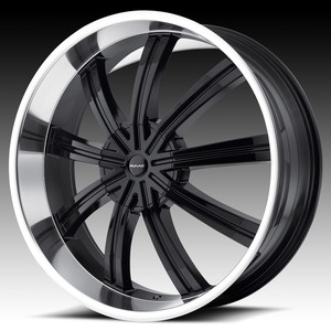 KMC KM672 WIDOW 5X115/5X139.7 22X9.5 +15 GLOSS BLACK WITH MACHINED FACE