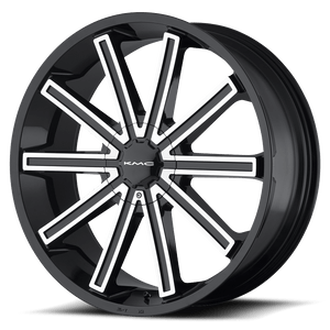 KMC KM681 NERVE BLANK 22X9 +38 GLOSS BLACK MACHINED