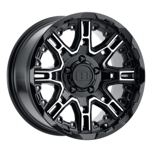 Level 8 SLINGSHOT 5X127 20X11.5 -44 GLOSS BLACK W/ MACHINED FACE