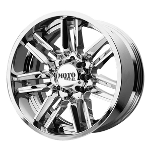 Moto Metal MO202 6X139.7 22X10 -18 CHROME CENTER GLOSS BLACK MILLED LIP