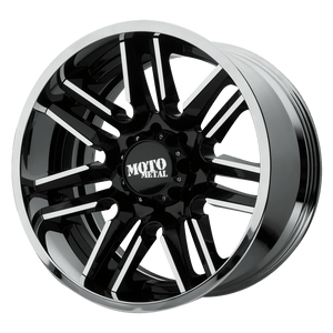 Moto Metal MO202 5X139.7 22X10 -18 GLOSS BLACK MACHINED CENTER CHROME LIP