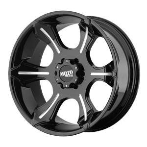Moto Metal MO965 6X139.7 18X9 +0 GLOSS BLACK WITH MILLED SPOKES