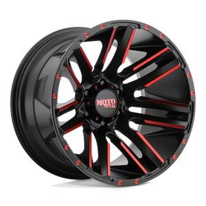 Moto Metal MO978 RAZOR 5X139.7 20X10 -24 SATIN  BLACK MACHINED RED TINT
