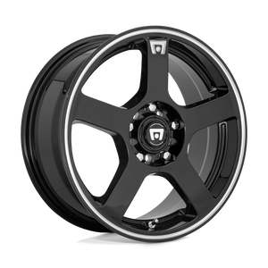 Motegi MR116 FS5 5X100/5X114.3 18X8 +45 GLOSS BLACK MACHINED FLANGE