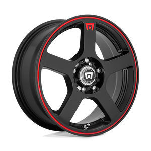 Motegi MR116 FS5 5X112/5X114.3 18X8 +45 MATTE BLACK RED RACING STRIPE Motegi MR116 FS5 5X112/5X114.3 18X8 +45 MATTE BLACK RED RACING STRIPE