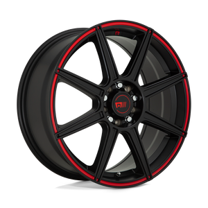 Motegi MR142 CS8 5X114.3/5X120 17X7 +40 SATIN BLACK WITH RED STRIPE