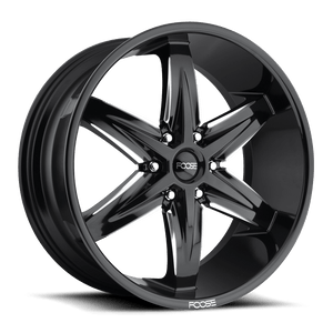 Foose 1PC F162 SLIDER 6X139.7 22X9.5 +30 GLOSS BLACK MILLED