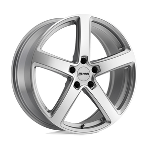 Petrol P2A 5X112 17X8 +32 SILVER W/ MACHINED CUT FACE