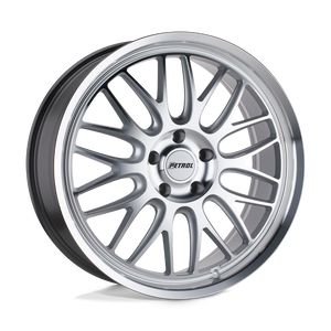 Petrol P4C 5X110 17X8 +40 SILVER W/ MACHINED FACE & LIP