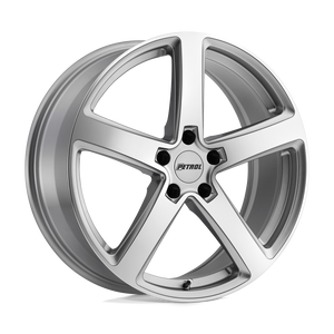 Petrol P2A 5X100 18X8 +35 SILVER W/ MACHINED CUT FACE