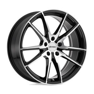 Petrol P0A 5X100 19X8 +35 GLOSS BLACK W/ MACHINED CUT FACE