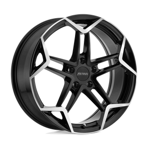 Petrol P1A 5X100 19X8 +35 GLOSS BLACK W/ MACHINED CUT FACE