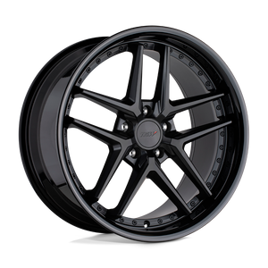 TSW PREMIO 5X114.3 19X9.5 +20 MATTE BLACK W/ GLOSS BLACK LIP