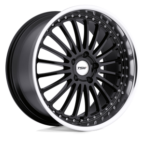 TSW SILVERSTONE 5X120 20X10 +35 GLOSS BLACK W/ MIRROR CUT LIP