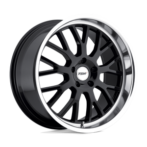 TSW TREMBLANT 5X112 20X10 +45 GLOSS BLACK W/ MIRROR CUT LIP
