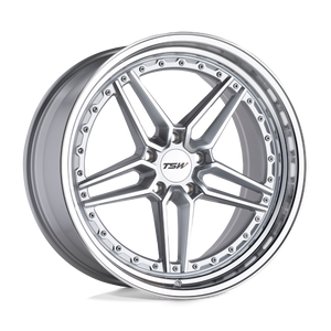 TSW ASCARI 5X114.3 20X9 +20 SILVER W/ MIRROR CUT FACE & LIP