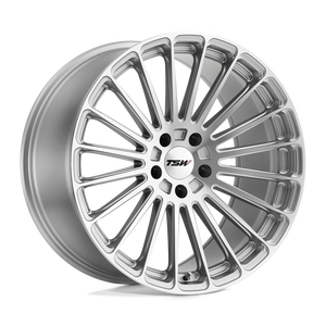 TSW TURBINA 5X112 22X9.5 +20 TITANIUM SILVER W/ MIRROR CUT FACE