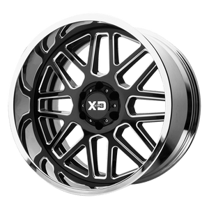 XD XD201 GRENADE 8X180 22X10 -18 GLOSS BLACK MILLED CENTER CHROME LIP