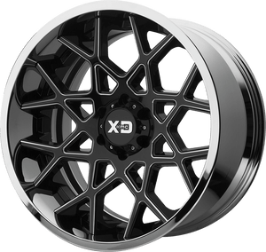 XD XD203 CHOPSTIX 6X135 20X12 -44 GLOSS BLACK MILLED CENTER CHROME LIP