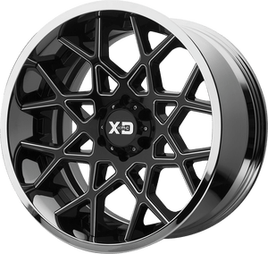 XD XD203 CHOPSTIX 5X127 22X10 -18 GLOSS BLACK MILLED CENTER CHROME LIP