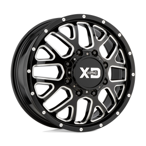 XD XD843 GRENADE DUALLY 8X165.1 20X8.25 +127 GLOSS BLACK MILLED - FRONT
