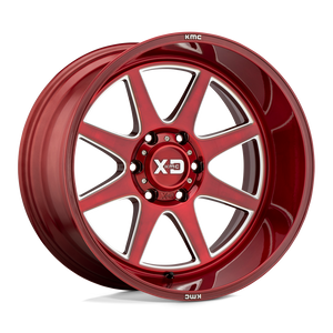 XD XD844 PIKE 8X165.1 20X9 +18 BRUSHED RED WITH MILLED ACCENT