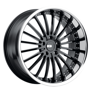 XO NEW YORK 5X130 22X9 +40 GLOSS BLACK W/ STAINLESS STEEL LIP