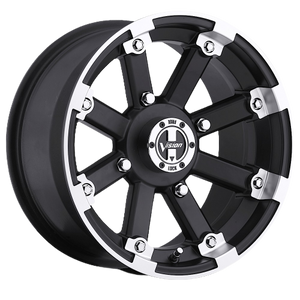 Vision ATV 393 Lock Out 5x114.3 14x8-10 Matte Black Machined Lip