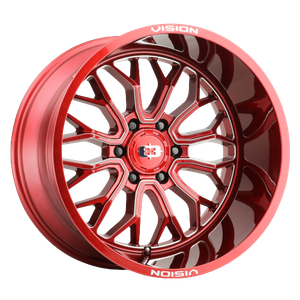 Vision Off-Road 402 Riot 5x127 20x9+10 Red Tint Milled Spoke