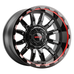 WELD Off-Road Gauntlet 5x139.7 20x10 -18 Gloss Black/MilledRED WELD Off-Road Gauntlet 5x139.7 20x10 -18 Gloss Black/MilledRED