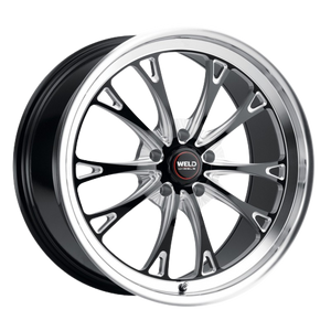 WELD Performance Belmont 5x115 20x9 +20 Gloss Black/Milled Diamond Cut Lip